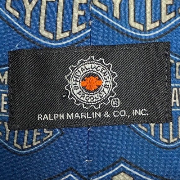 Vintage 1996 Harley-Davidson Classic Logo Blue Tie - Picture 4 of 16